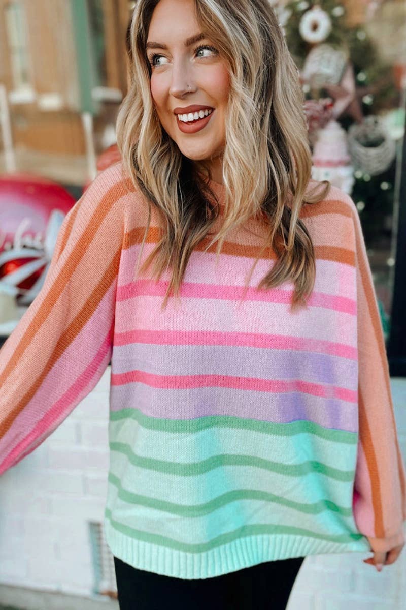 CWOSWL6660_LONG-SLEEVED SWEATER WITH GRADIENTS STRIPES