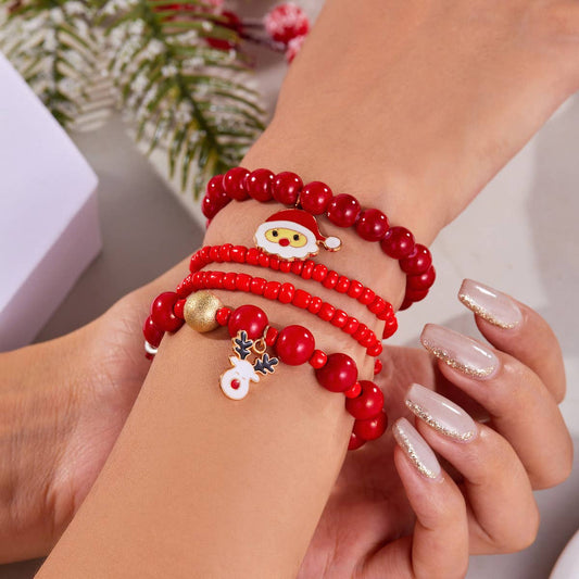 COLORFUL DIAMOND-STUDDED SNOWFLAKE ELASTIC BEADS