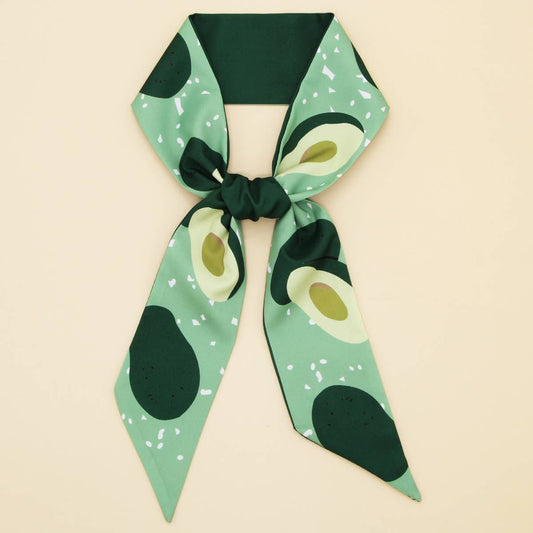Floral Letter Skinny Twilly Scarf for Hair & Bags