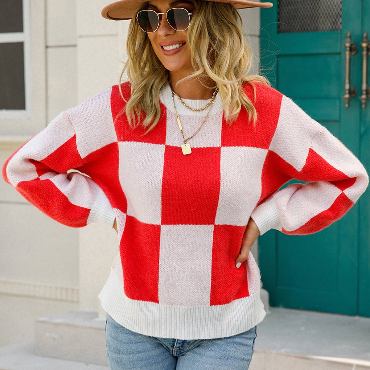 CREW-NECK KNIT PULLOVER STRIPED STYLE KNIT