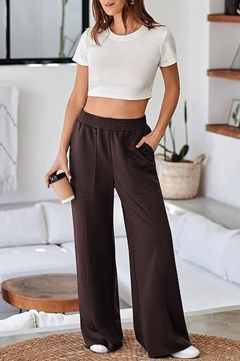 CWBLP1395_SOLID COLOR HIGH WAIST LOOSE WIDE LEG TROUSERS