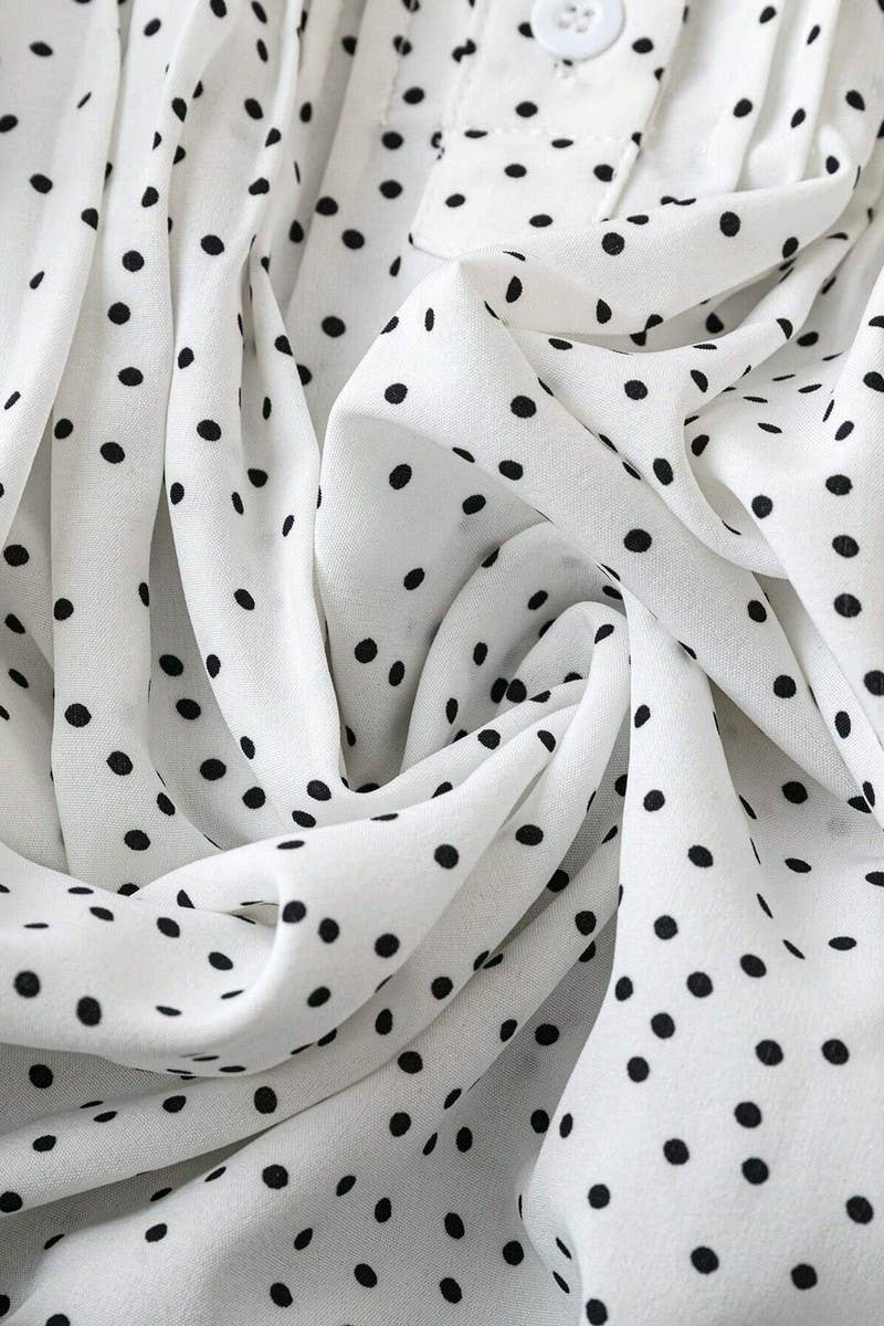 CWTTSL0333_SWEET PRINCESS SLEEVE V-NECK CHIFFON SHIRT