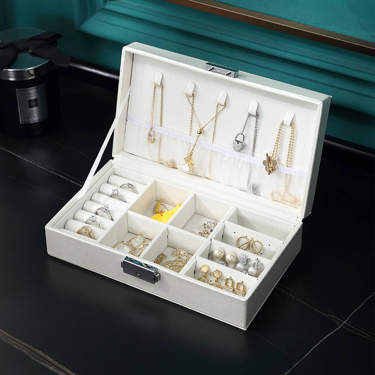 SOLID COLOR JEWELRY RING EARRING JEWELRY BOX_CWMM1682