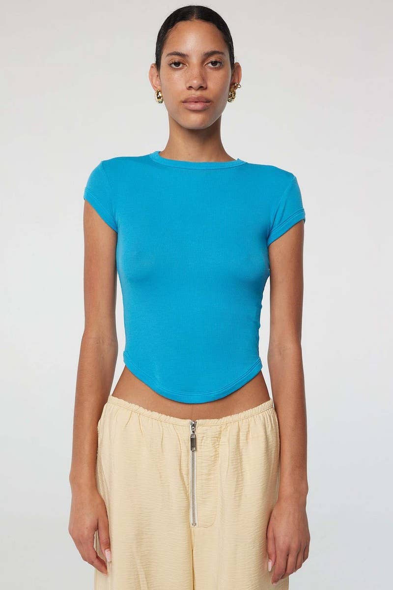 CWTBLS2208_BASIC CREW NECK SHORT SLEEVE SOLID T-SHIRT