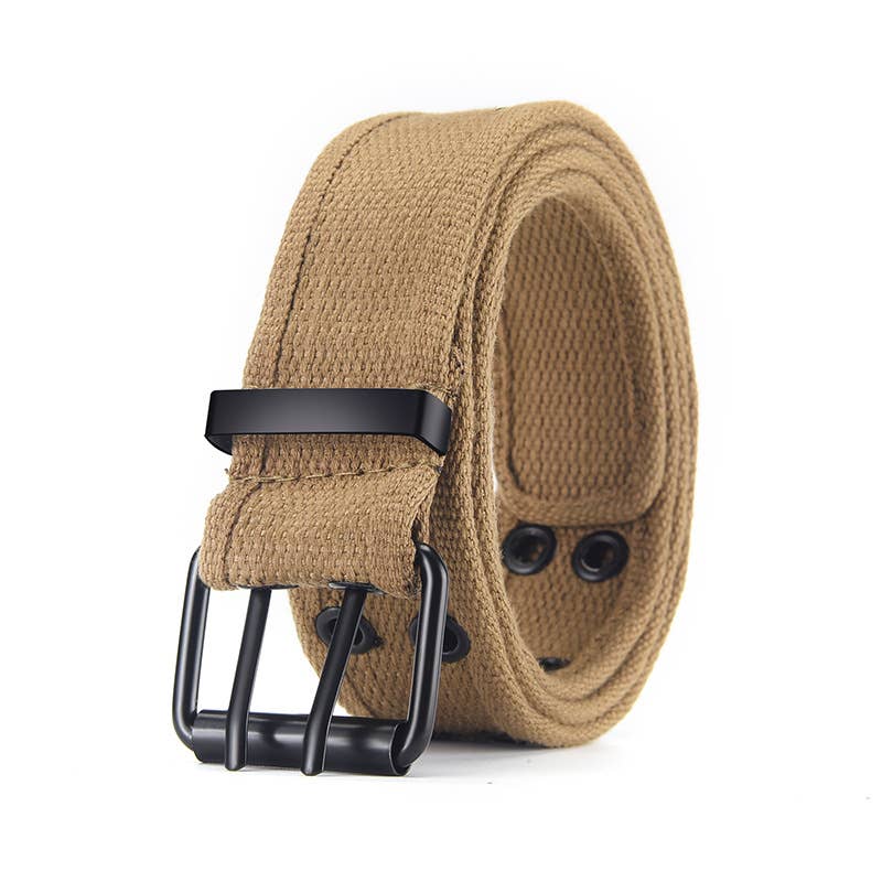 Double-pin buckle cotton double-row hole belt
