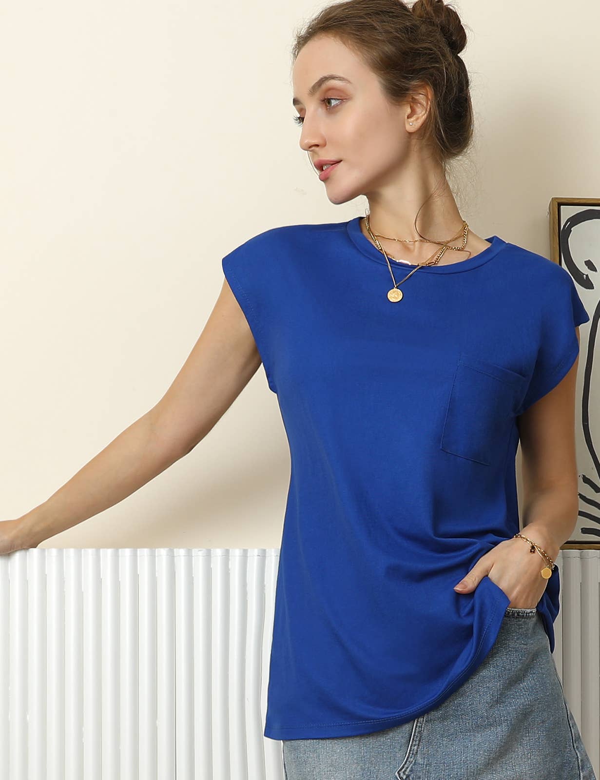 CWTTSL198_Round neck Sleeveless Knit Top