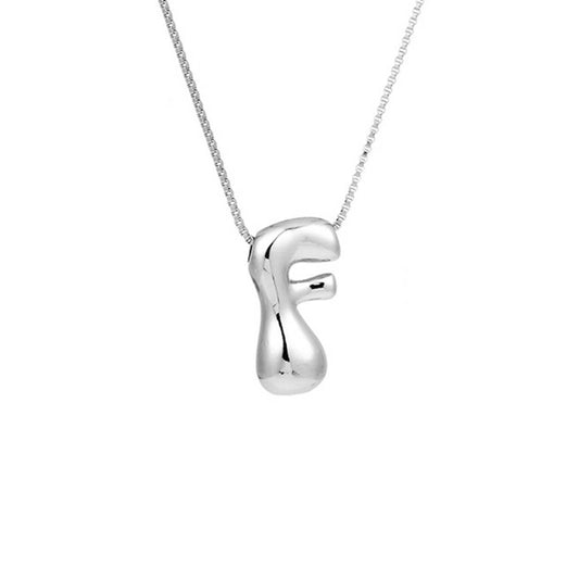 Hip Hop 26 Letters Pendant Necklace - Silver Chain