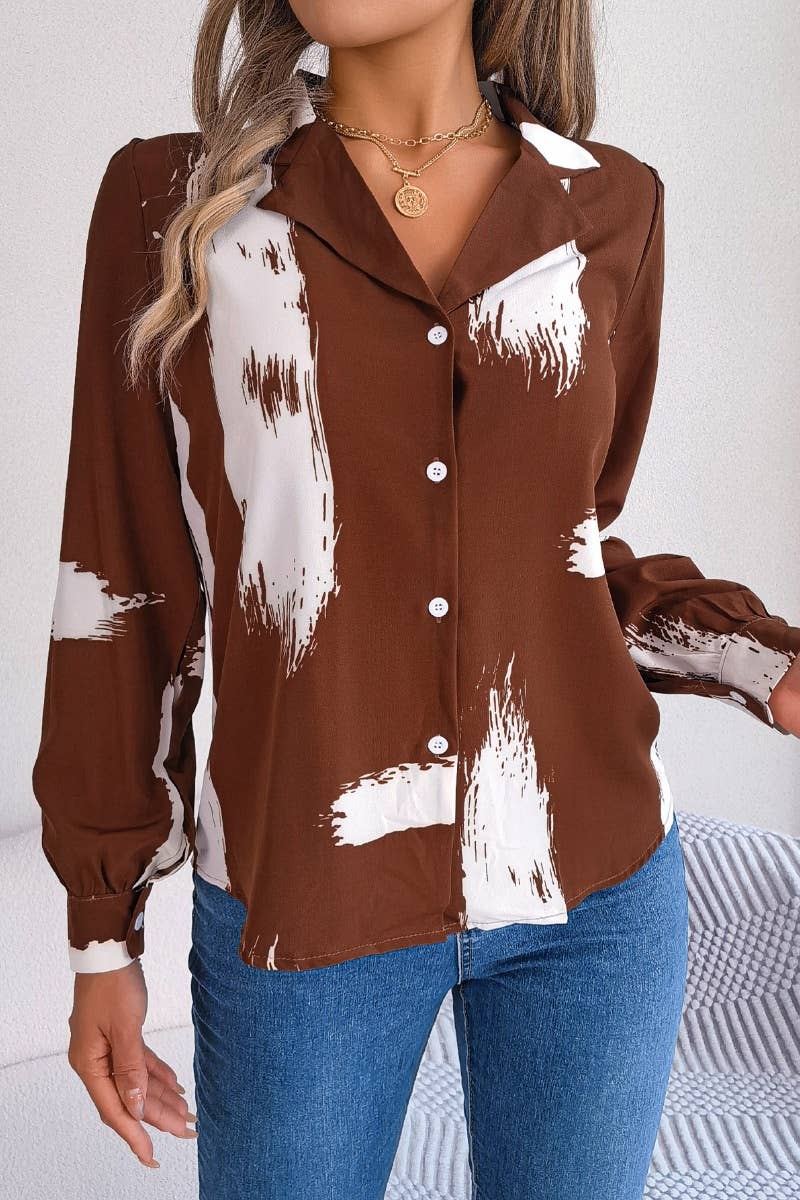 CWTSTL2131_COLOR CONTRAST LAPEL LONG SLEEVE SHIRT TOP
