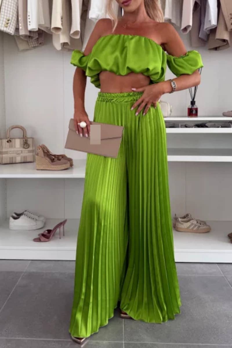 CWSS1204_SUMMER SOLID COLOR TEMPERAMENT TUBE TOP SUIT