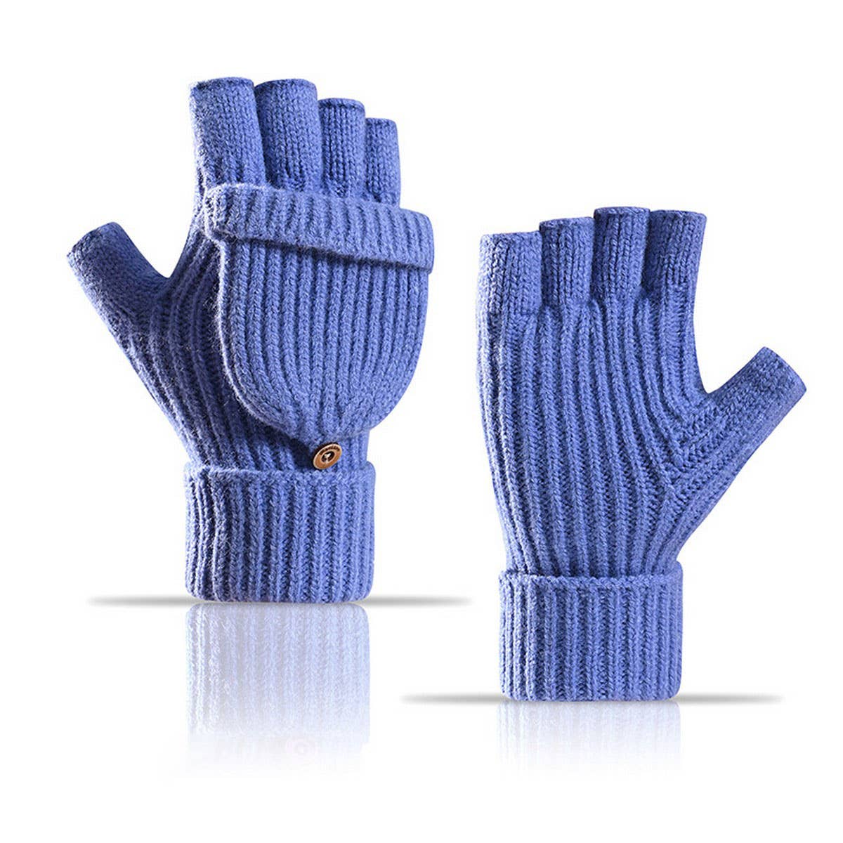 CWAG00588_UNISEX WINTER KNIT FLIP TOP FINGERLESS GLOVES
