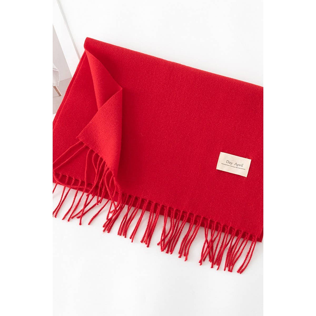 CWASC1482_SOLID COLOR MEDIUM-LENGTH WARM SCARF SHAWL NECK