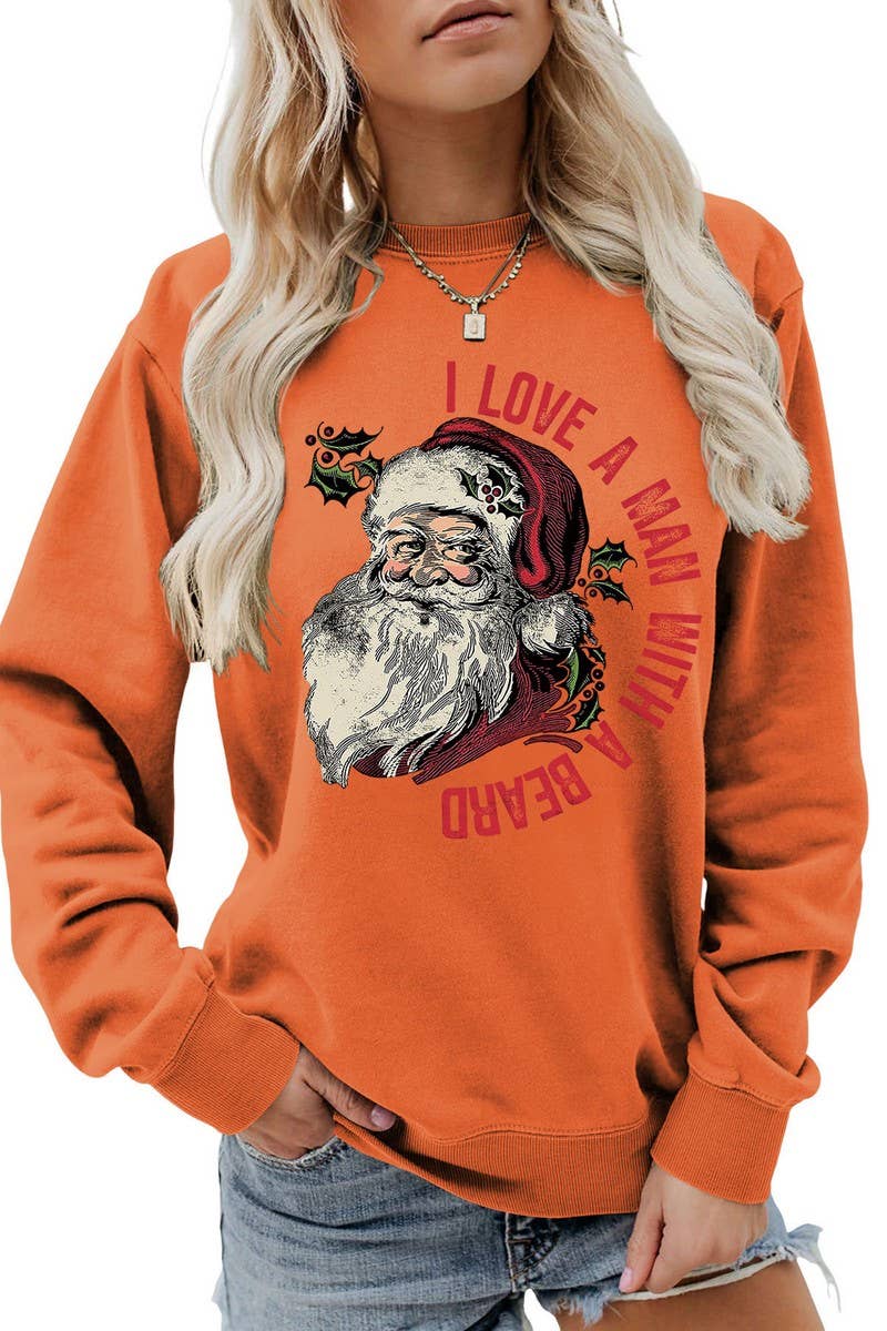 CWTBLL01329_SANTA LETTER PRINT CHRISTMAS PULLOVER SWEATSHIRT