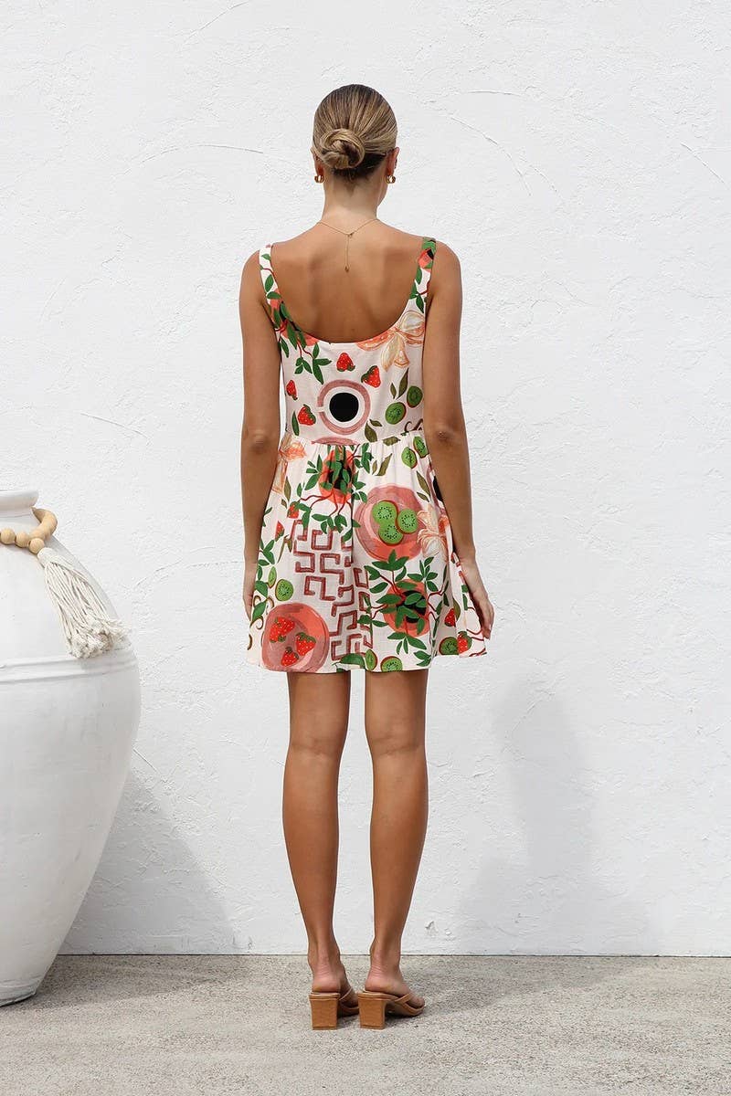 CWDHL1026_SUMMER BUTTON CARDIGAN MINI SLEEVELESS DRESS