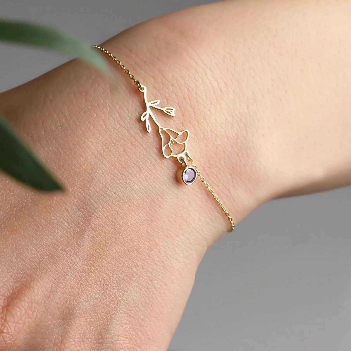 VINTAGE DECEMBER FLOWER ZIRCON PENDANT BRACELET