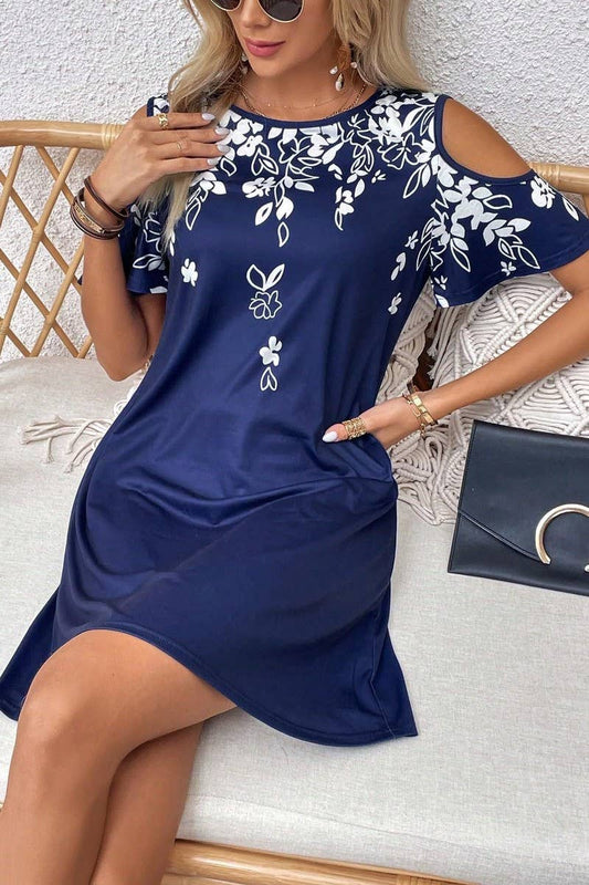 CWDTD0424_SUMMER FASHION PRINTED OFF SHOULDER DRESS