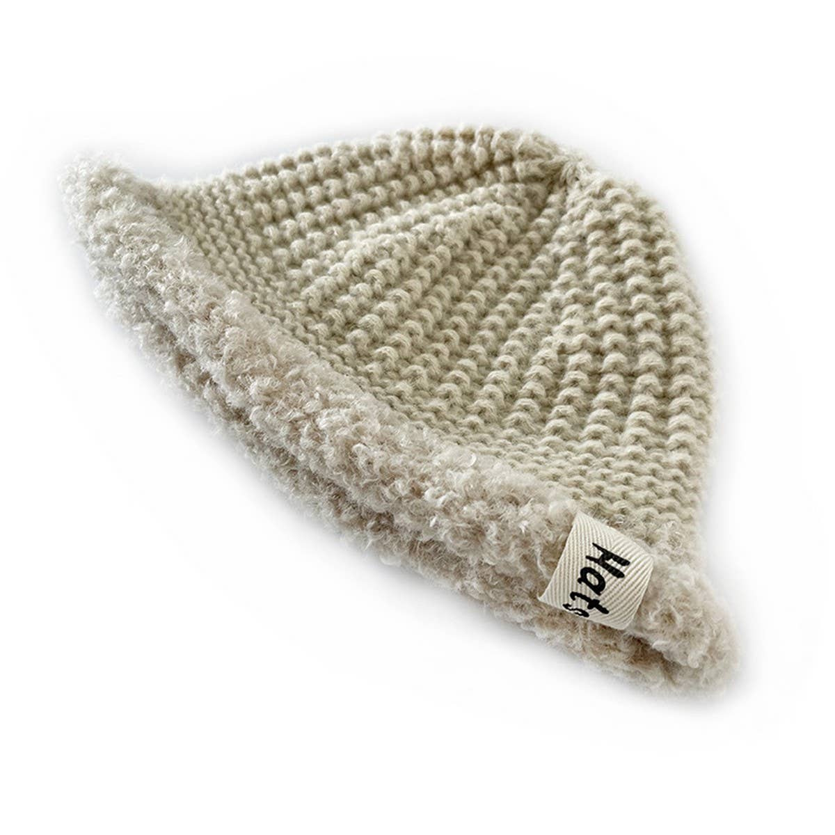 2-6 YEARS OLD PLUSH BRIM BUCKET HAT KNITTED HAT_CWAH2044