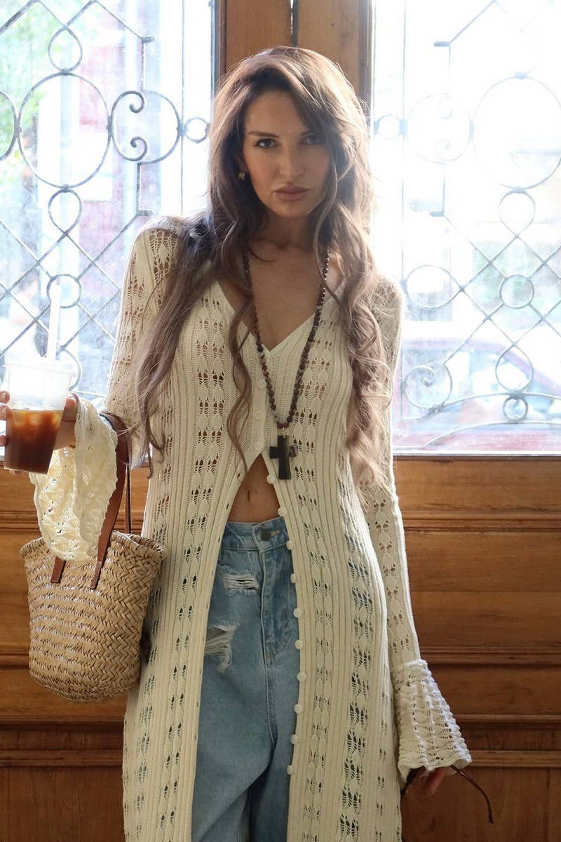 CWOCAL2300_EXTRA LONG OPENWORK CROCHET CARDIGAN