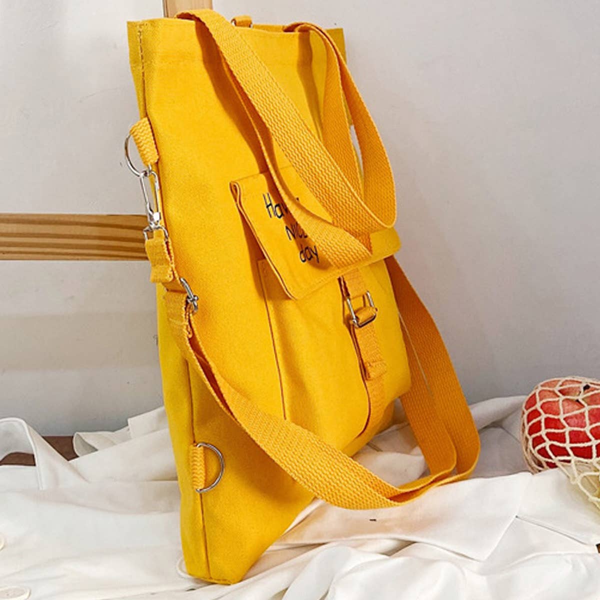 MULTI POCKET CANVAS BACKPACK TOTE BAG_CWAB1702