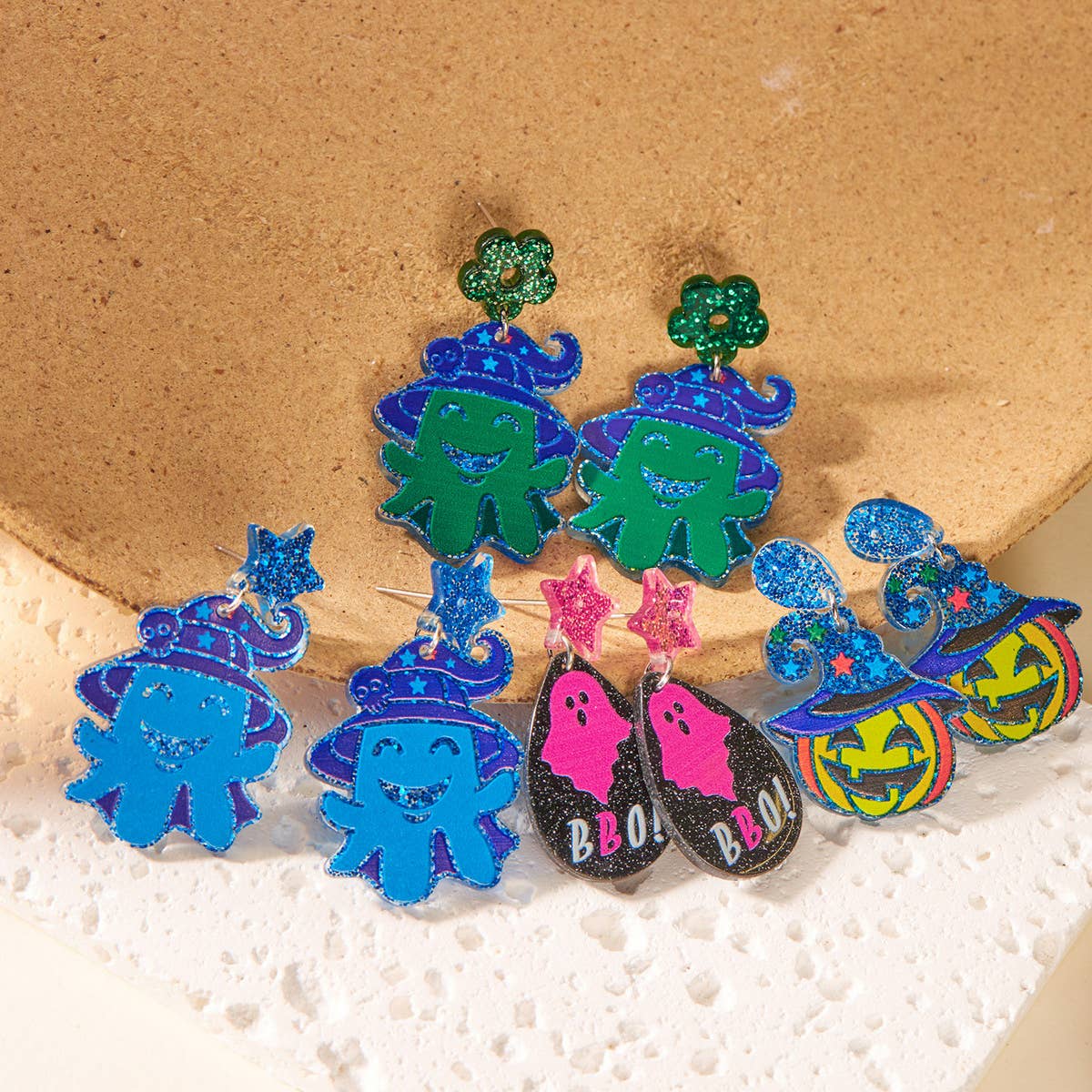 HALLOWEEN SKULL PRINT EARRINGS