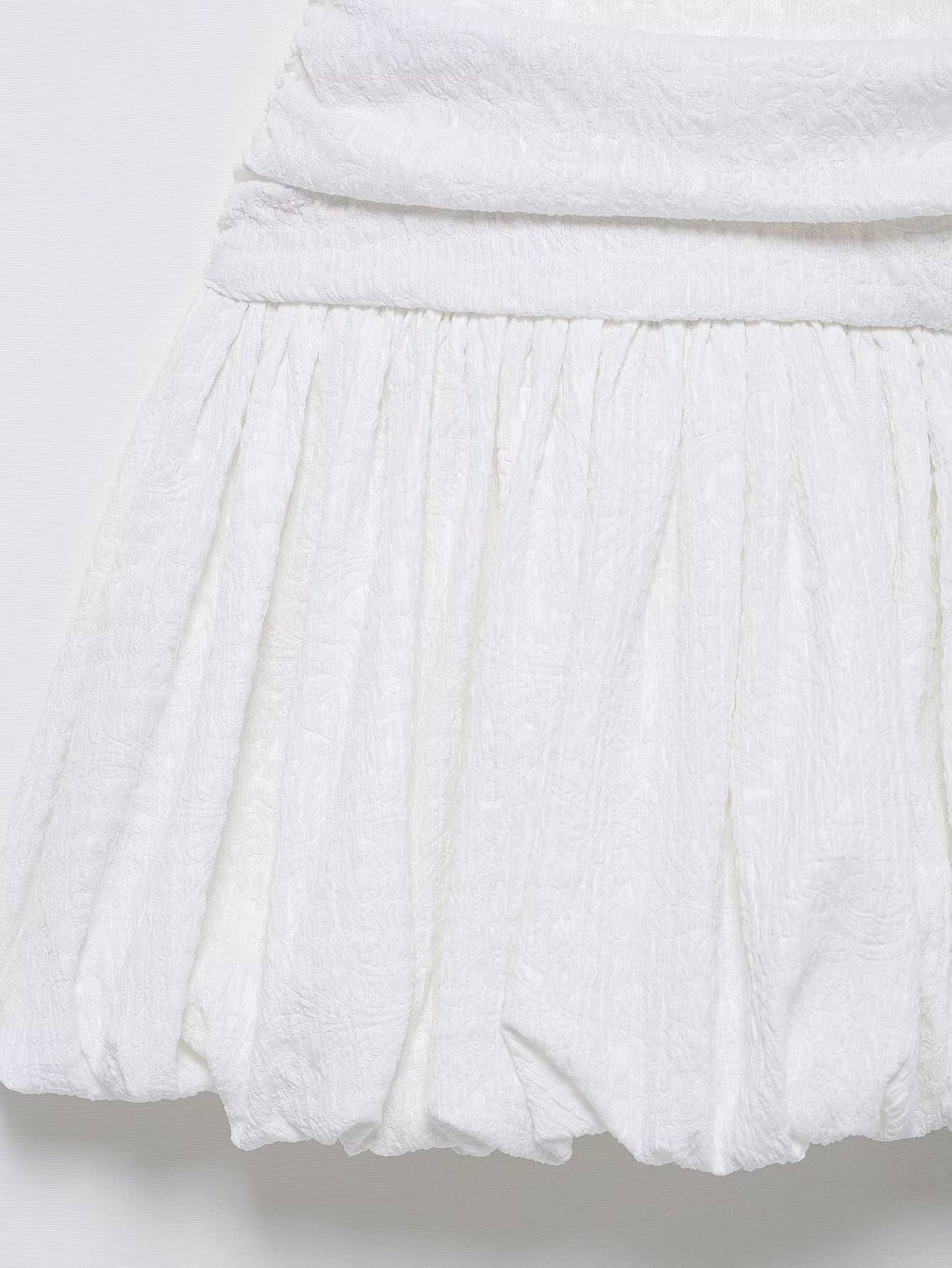 Contrast color one line collar short dress