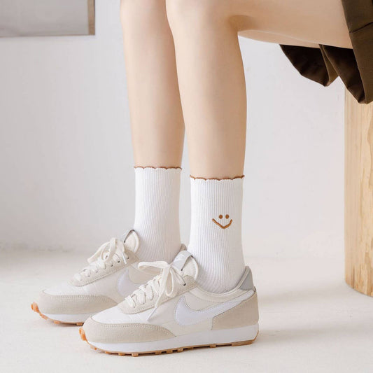 NEW STYLE CARTOON SMILEY FACE EMBROIDERED SOCKS_CWMS1406
