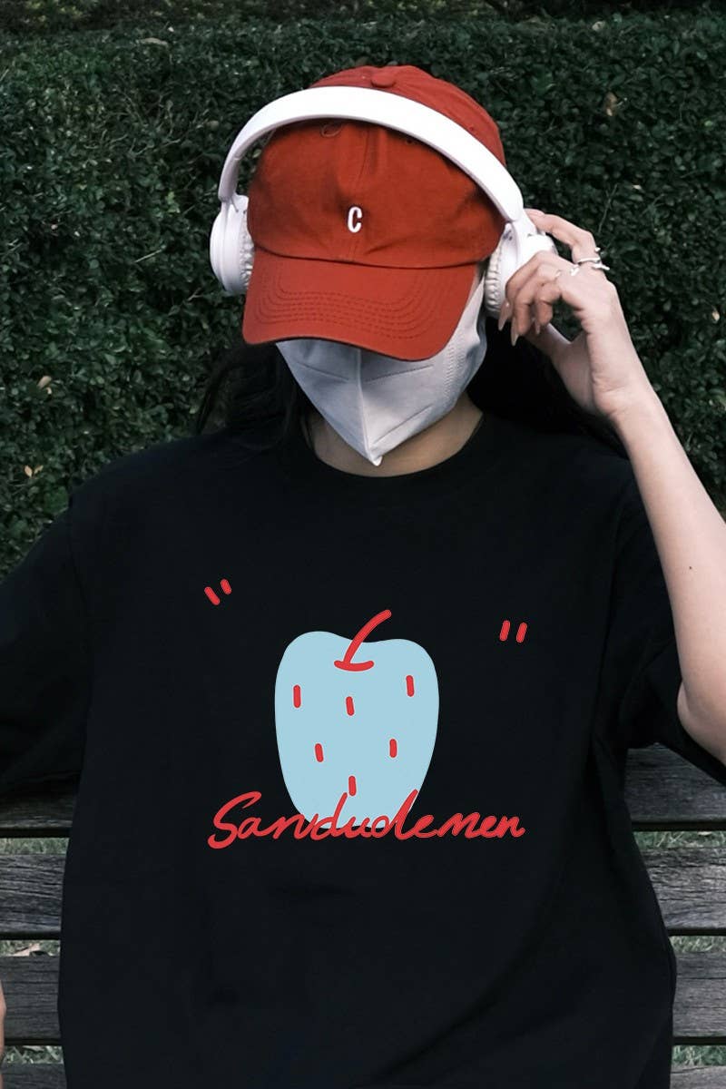 CWTTS1595_SUMMER LOOSE LAZY STYLE SHORT-SLEEVED TOP