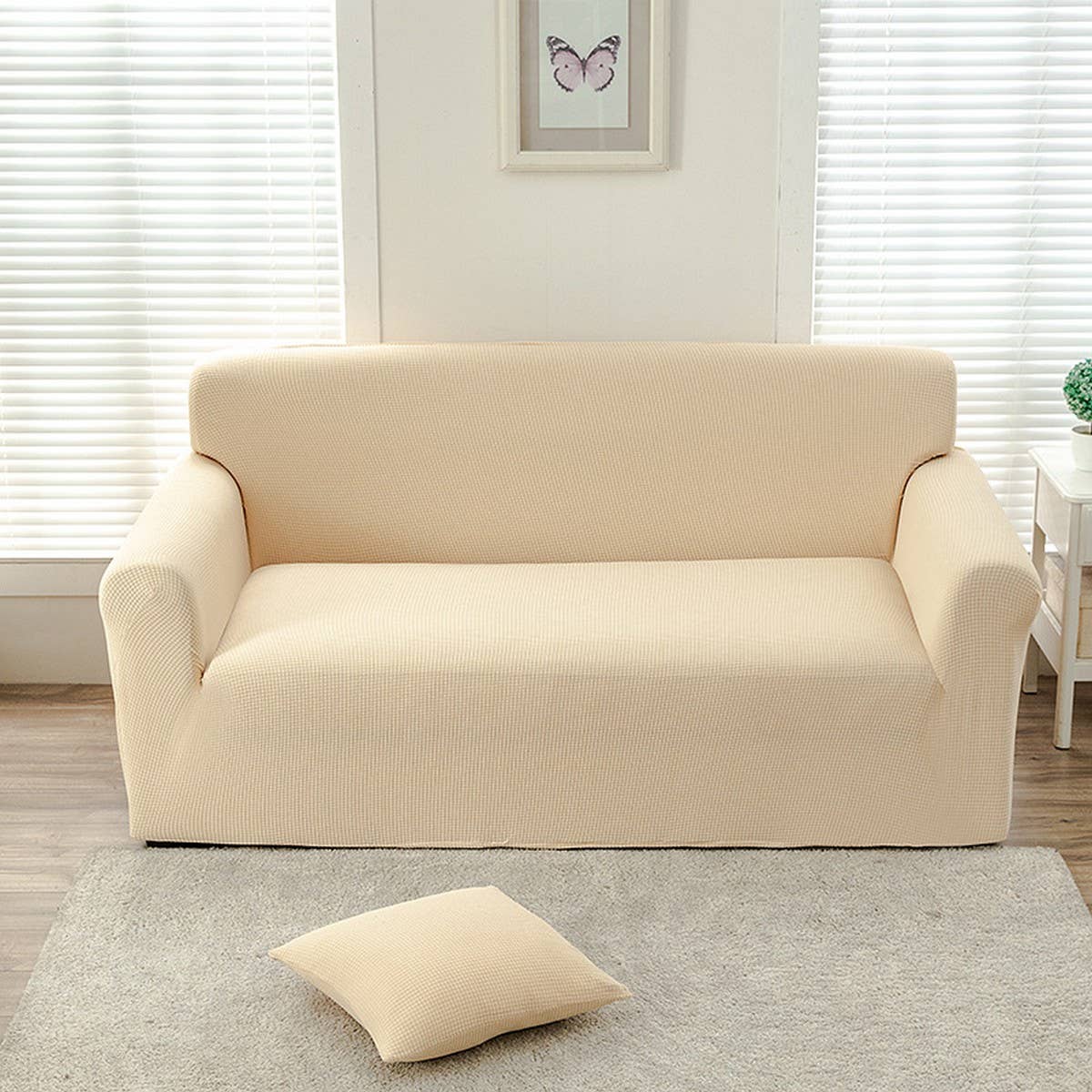 Waterproof Waffle Plush Sofa Cover, Full Wrap