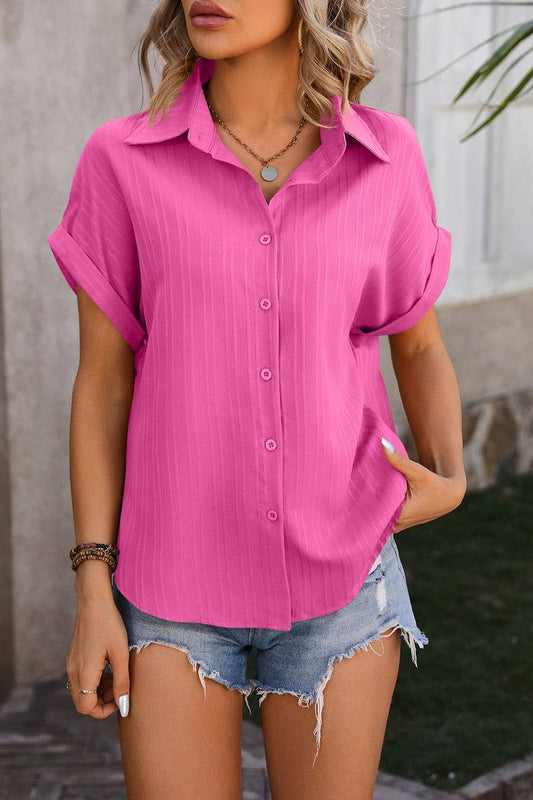 CWTSTS0325_Open Front Short Sleeved Shirt Top