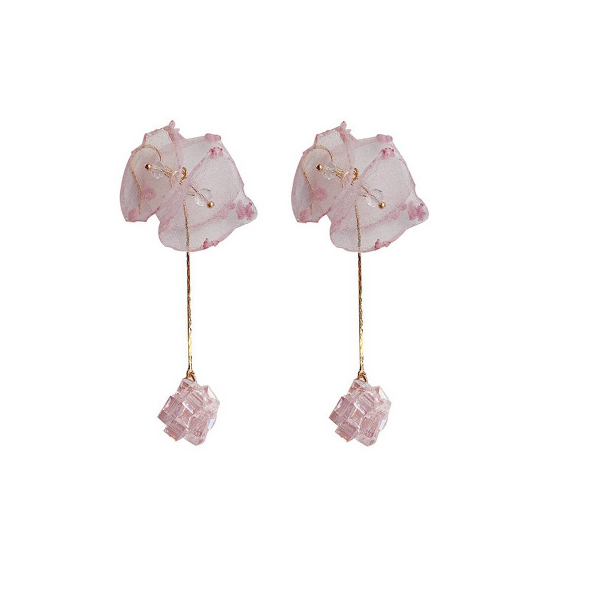 SMALL FRESH CRYSTAL PENDANT TASSEL EARRINGS_CWAJE2176