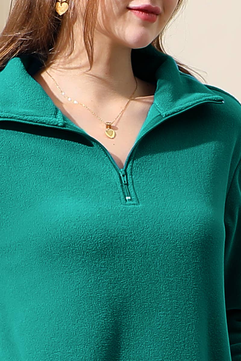 CWTTL1441_Zip Neck Lightweight Pullover Sweatshirt