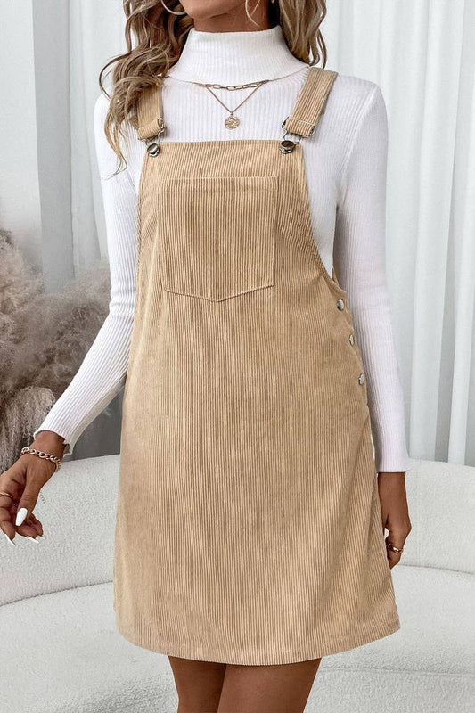 CWDSD8740_CASUAL POCKET CORDUROY SUSPENDER DRESS