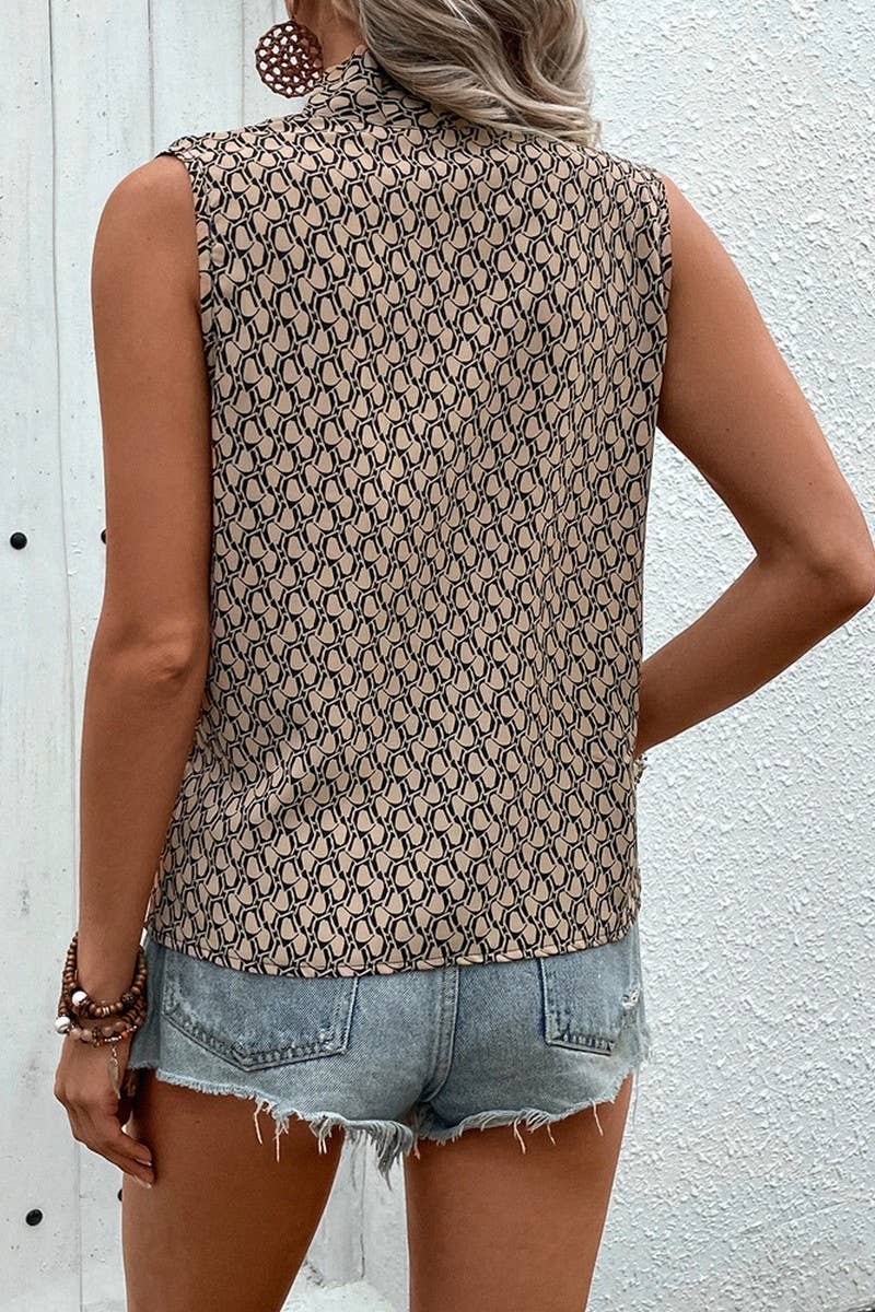 CWTBLS0987_SLEEVELESS WRAP PRINT SHIRT