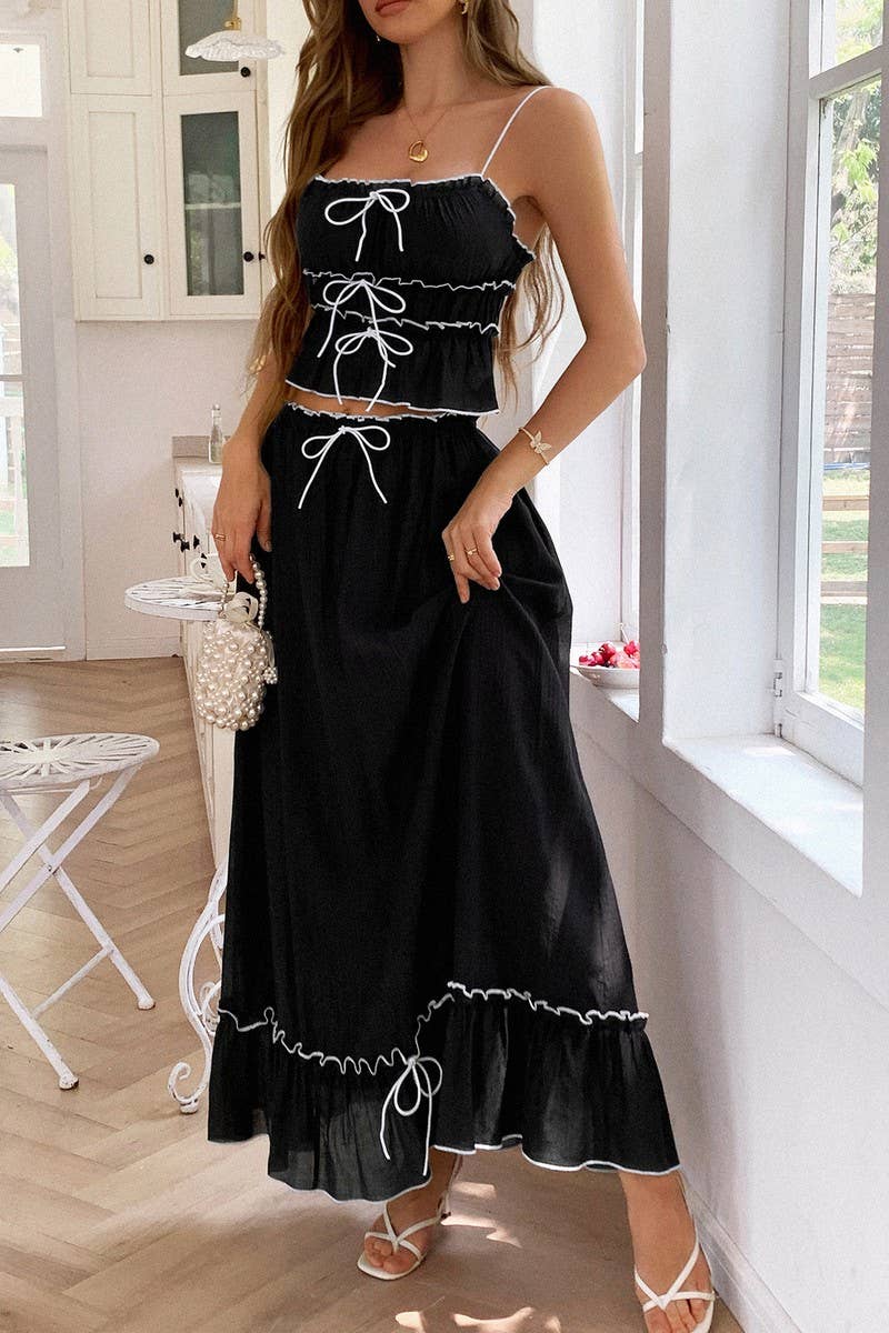 CWSS1181_CASUAL SEASIDE ATMOSPHERE STYLISH TWO-PIECE