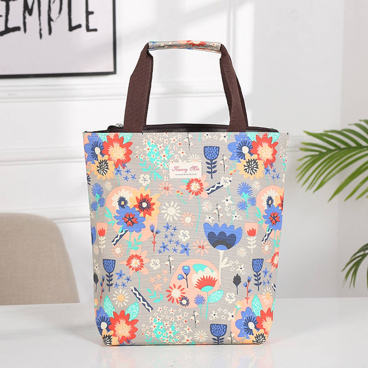 WATERPROOF FLORAL MULTI-LAYER CANVAS SHOULDER BAG_CUAB0189