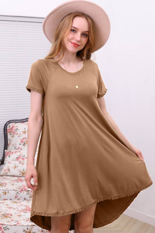 CWDSD10416_RUFFLE DETAIL DRESS WITH SIDE POCKET