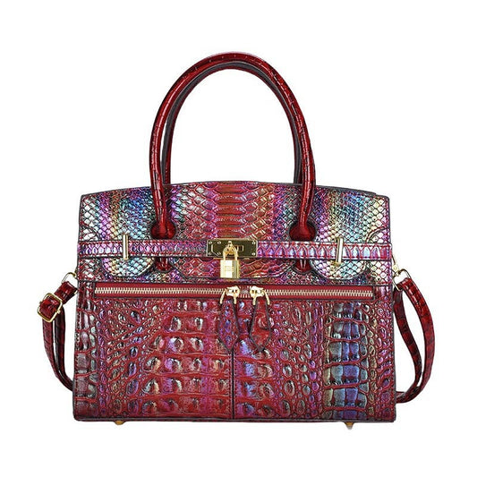 Stone-patterned large-capacity tote bag