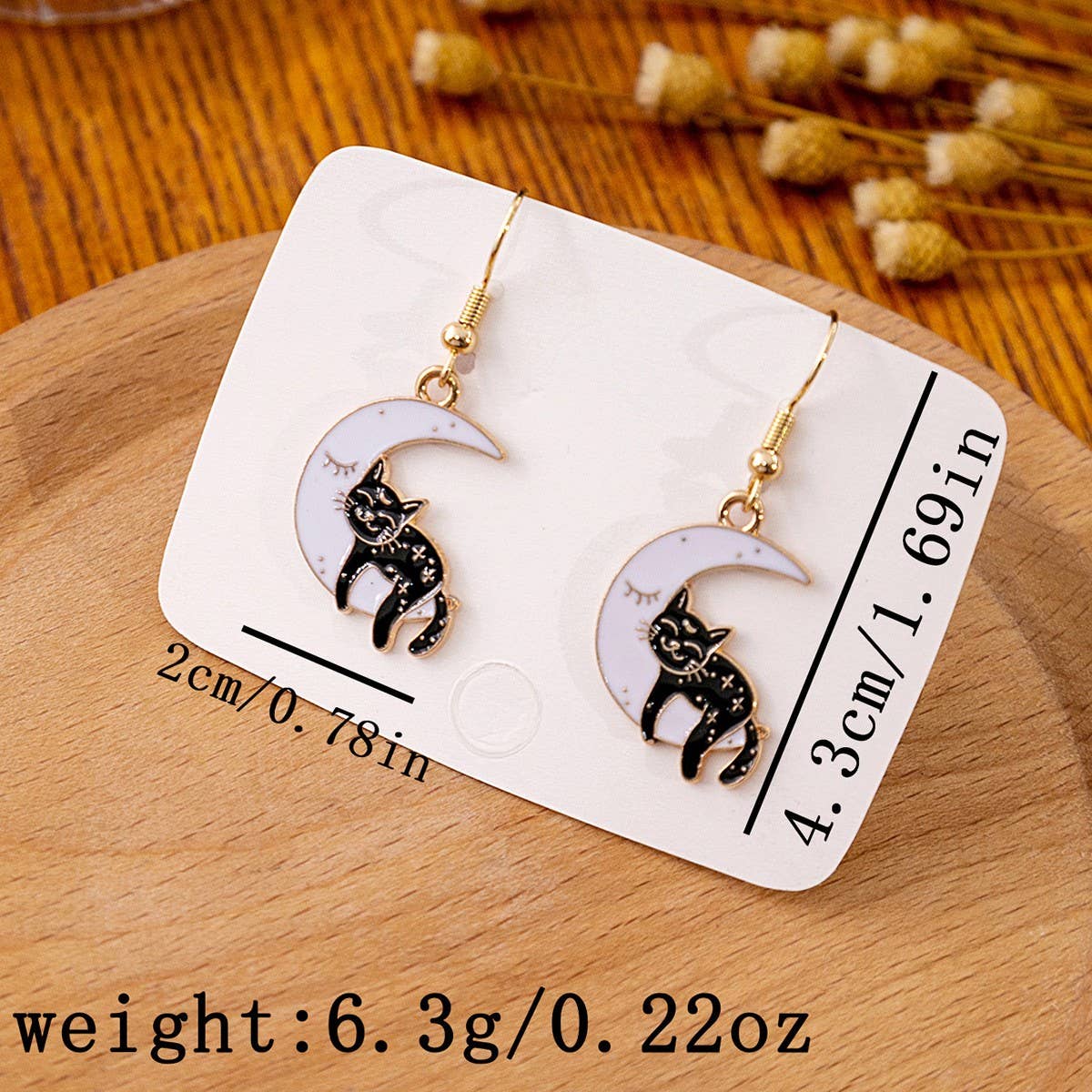 HALLOWEEN CARTOON CAT EARRINGS