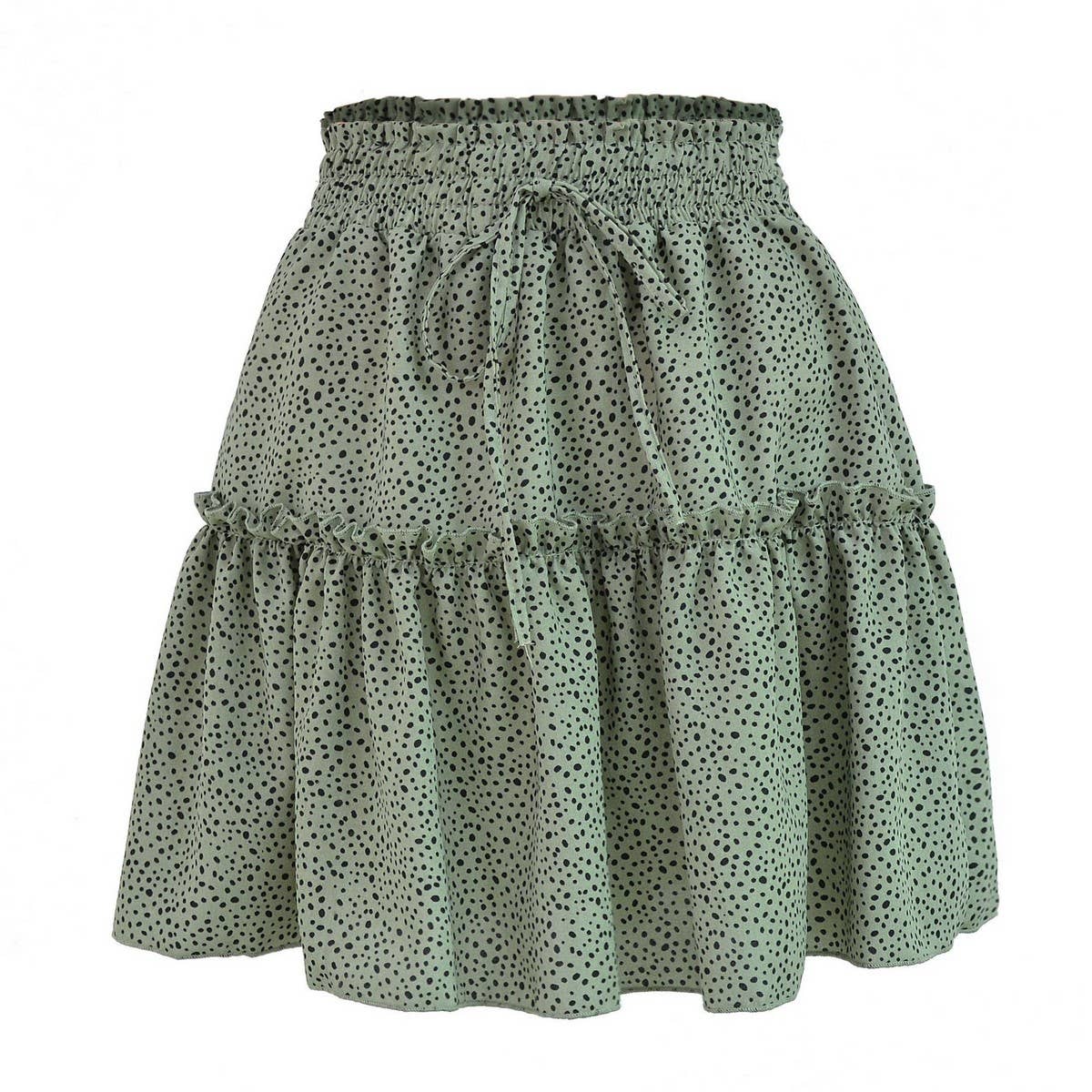 WOMEN'S HIGH WAIST RUFFLED FLORAL SKIRT_CWAB4791