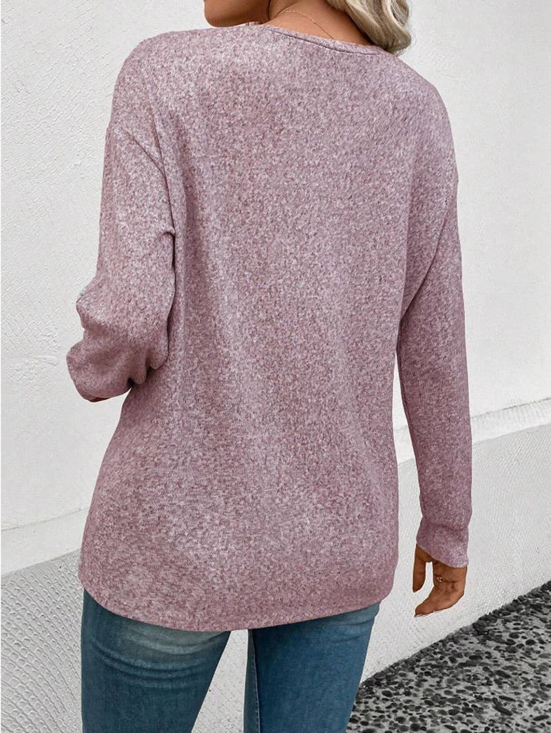 CASUAL LOOSE SOLID COLOR CREW NECK SWEATER