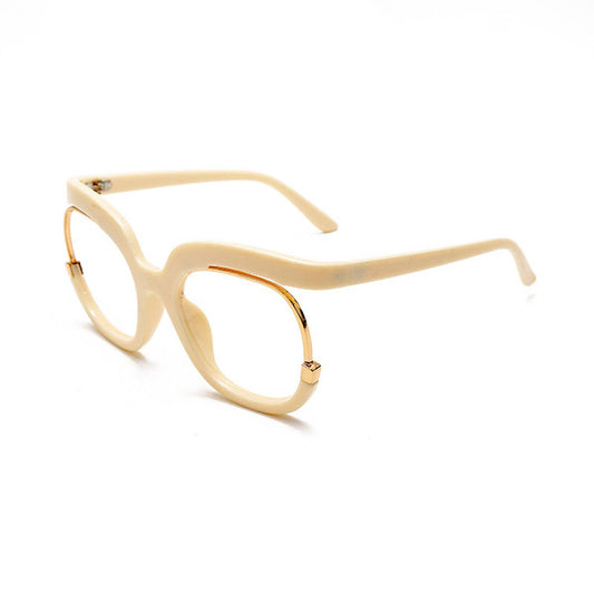 WOMEN ROUND-FRAMED GLASSES WITH LARGE FRAMES
