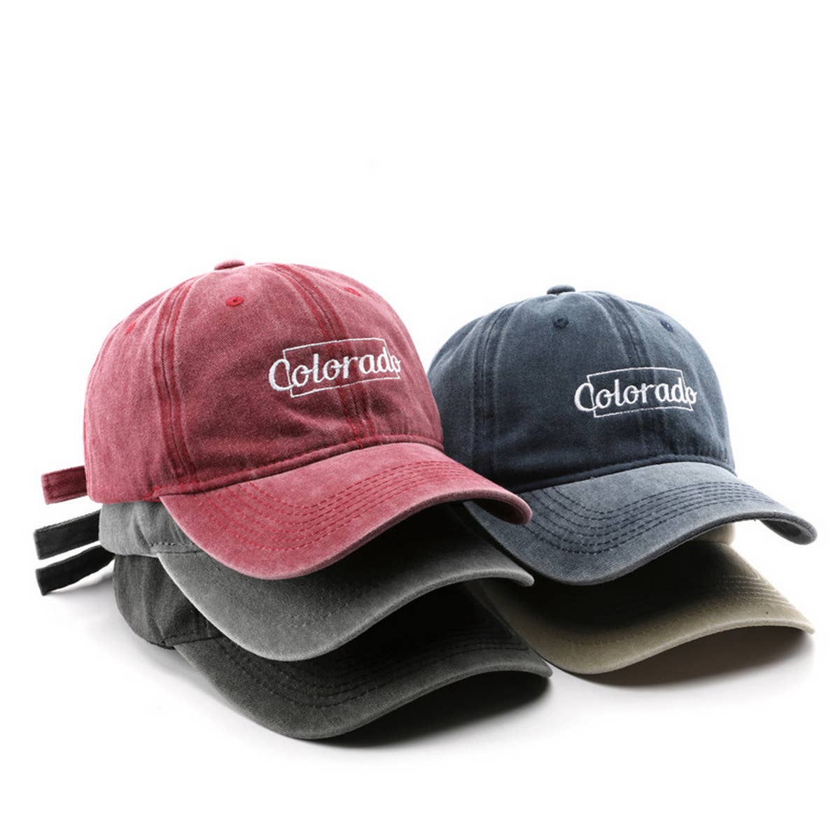 CWAH3241_SOLID COLOR LETTER EMBROIDERED BASEBALL CAP