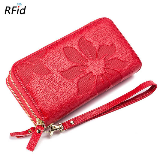 LARGE CAPACITY LONG TOPLAYER COWHIDE LEATHER WALLET_CWAB3733