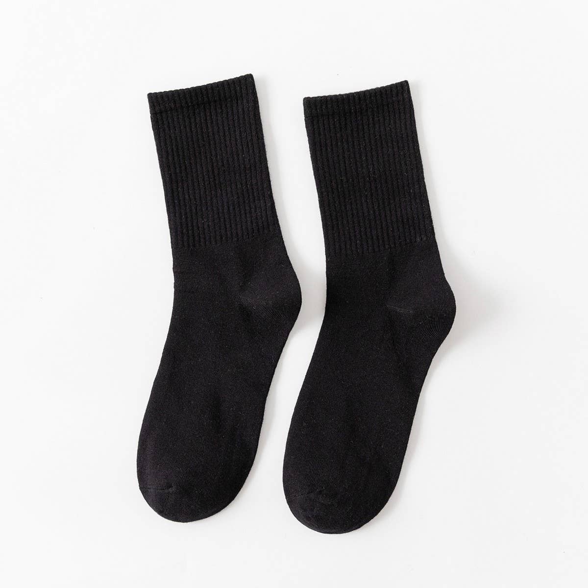 CWMS2511_VERSATILE SOLID COLOR CASUAL MID-CALF SOCKS