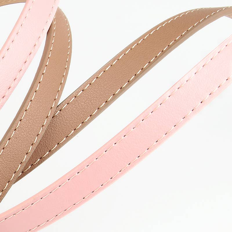 Multi-color alloy pin buckle thin waist belt