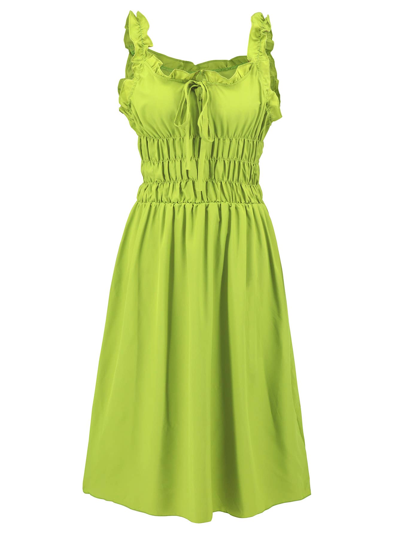 Casual Solid Color Waist-Tie Long Maxi Dress