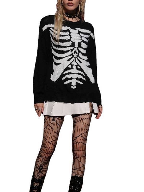 CREW-NECK LONG-SLEEVED DARK HALLOWEEN SWEATER