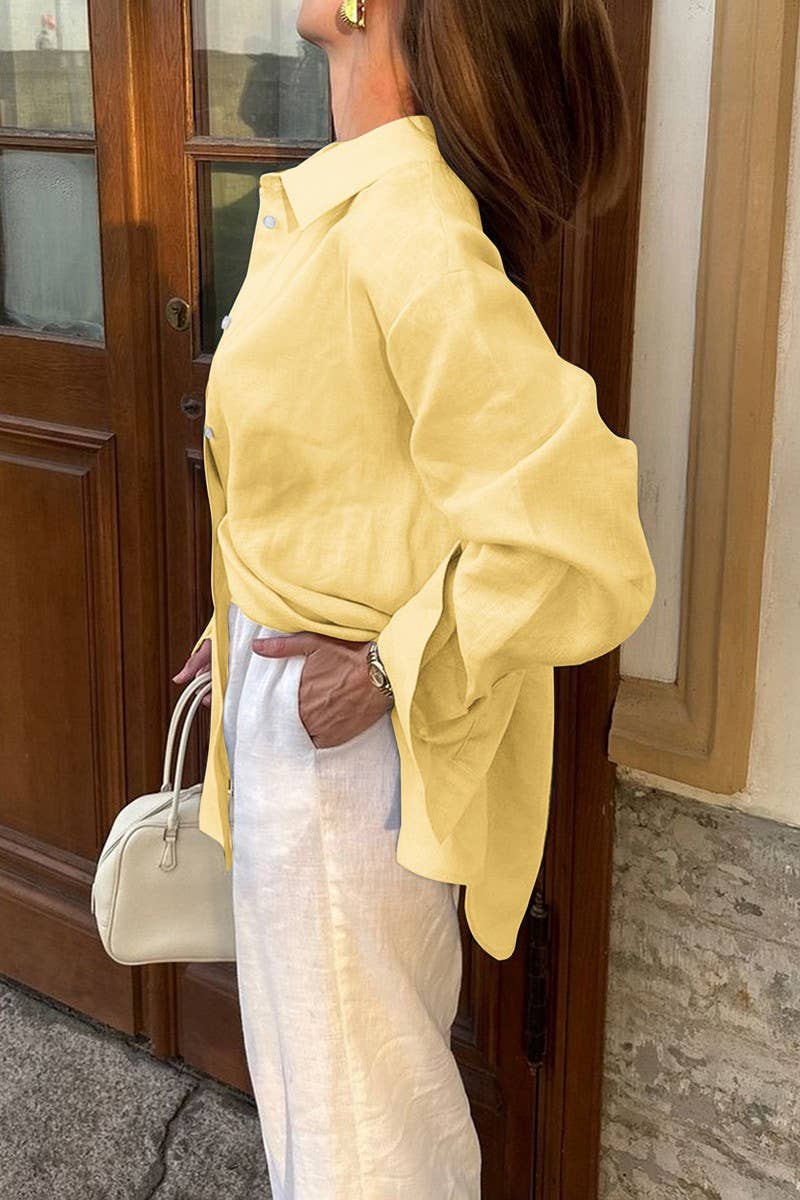 CWTSTL01004_CASUAL VACATION SOLID LONG SLEEVE SHIRT