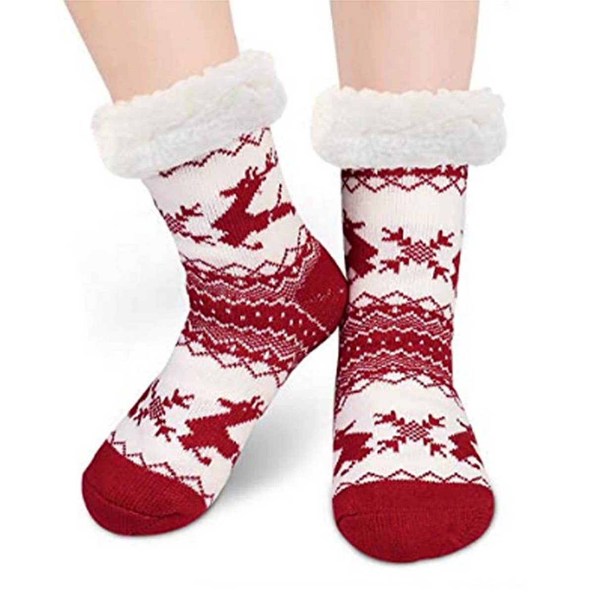 CHRISTMAS DEER PLUSH INDOOR SLIPPERS