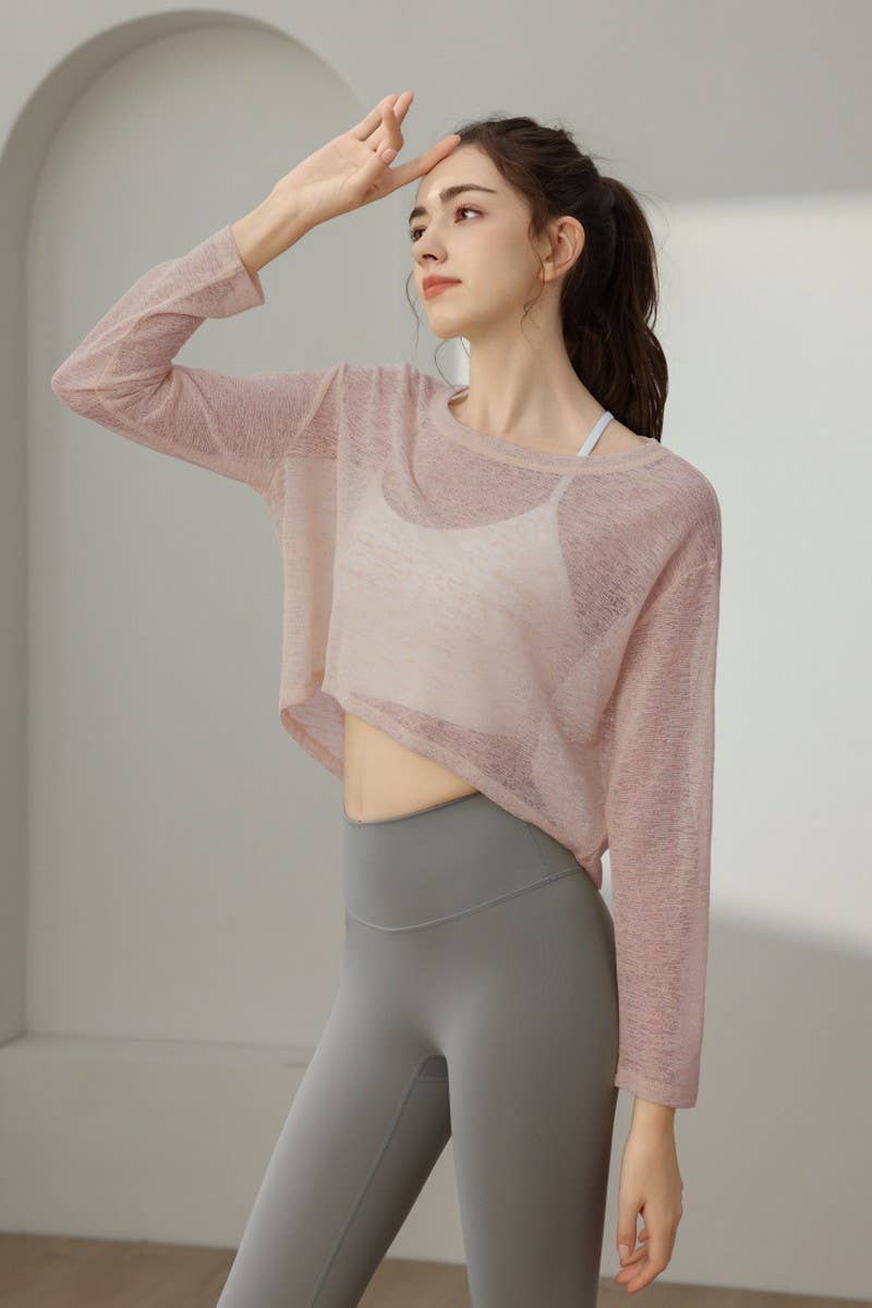 CWTBLL1588_SUN PROTECTION LONG SLEEVE SPORTS YOGA CLOTHES