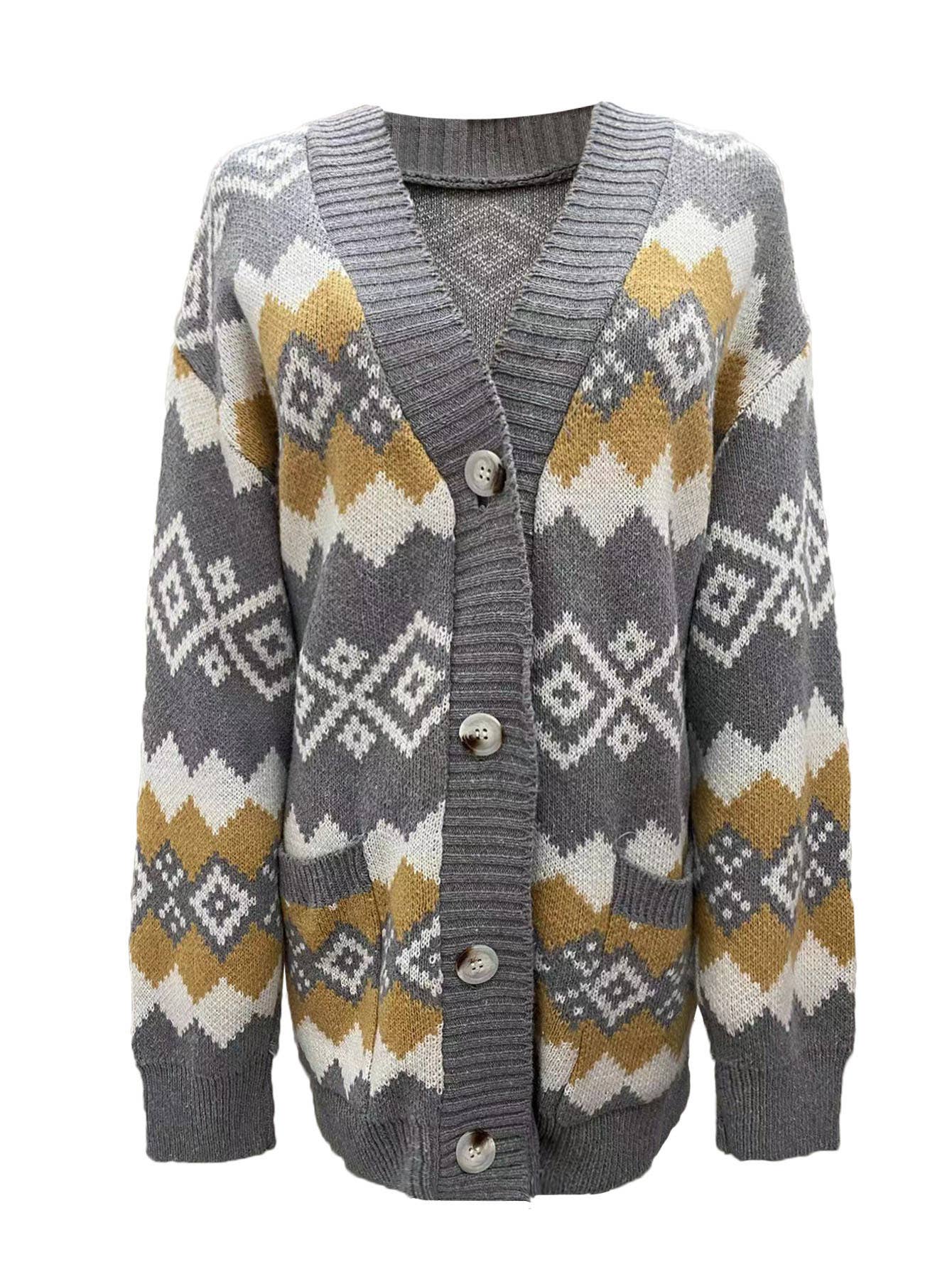 Christmas single-breasted knitted cardigan